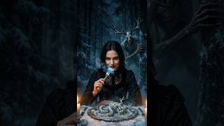 She ate a Wendigo for dinner 🦌❄️😱  #Wendigo #DarkFantasy #MonsterFood