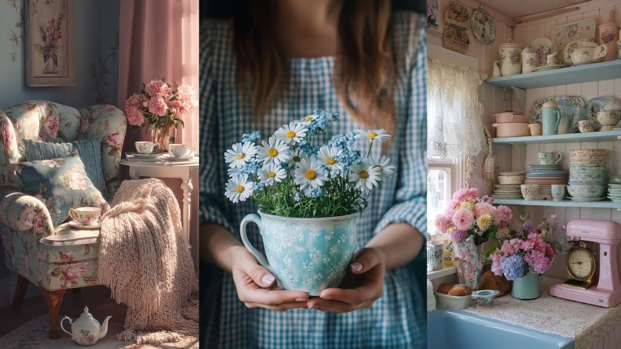 🌷NEW🌷HOW I TRANSFORMED a Small Space into a Dreamy Cottage w/ Feminine Decor | PINK & SOFT BLUE HUES