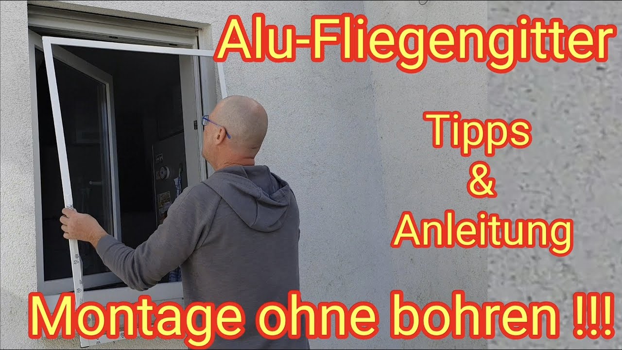 Fliegengitter Tür Zum Schieben Selber Bauen Insektenschutz-Fenster ohne bohren - DIY-ANLEITUNG: Fliegengitter