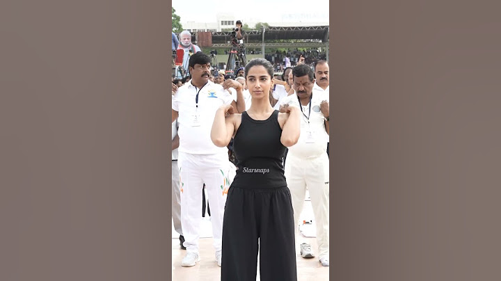 #actress #meenakshichaudhary Spotted at #internationaldayofyoga2025 in hyd..