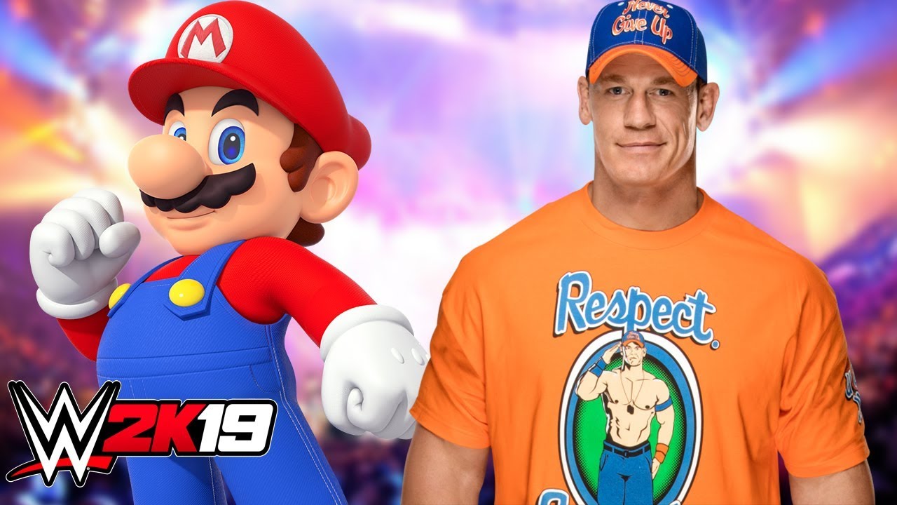 WWE 2K19 Mario vs John Cena - YouTube
