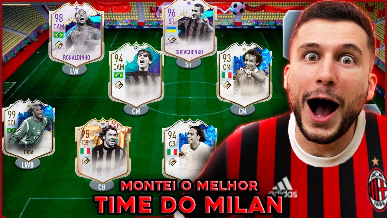 MONTEI O MELHOR TIME POSSÍVEL DO MILAN NO FIFA 23! ULTIMATE TEAM! COM RONALDINHO E KAKÁ!