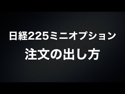 『　日経225ミニオプション　』　一度やってみる