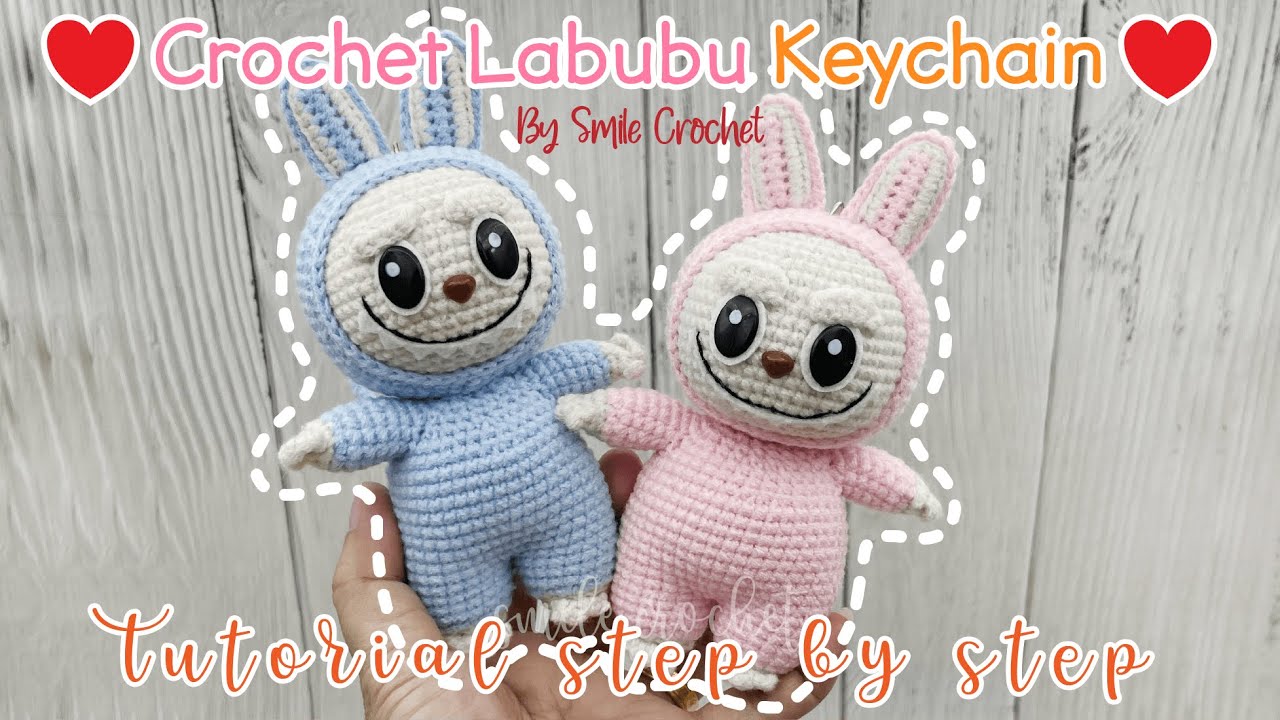 วิธีถักไหมพรม ตุ๊กตา ลาบูบู้ สุดน่ารัก How to Crochet Labubu 15 cm (6 Inc). Tutorial Step by Step.