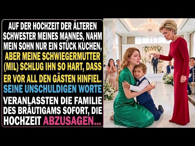 Ich stand mitten in einem Festsaal voller lachender Gäste, als ich den lauten Klang einer Ohrfeige hörte – und mein sechsjähriger Sohn fiel weinend auf den Marmorboden. Das junge Mädchen hatte nur...