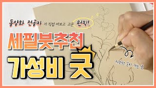 가성비 좋은 세필붓 추천  | 민화 입문자, 초보자 동양화 만원이하 재료 준비 - 전공자가 써보고 추천하는 저렴한 선붓, 면상필