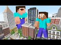 ГИГАНТЫ НУБ И ПРО РАЗРУШАЮТ ГОРОД В МАЙНКРАФТ ! НУБИК И ТРОЛЛИНГ ЛОВУШКА MINECRAFT Дак Плей