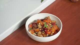 Lunchbreak:  Stracciatella, Sungold Tomatoes, Peppers, Sweet Corn & Sourdough Croutons