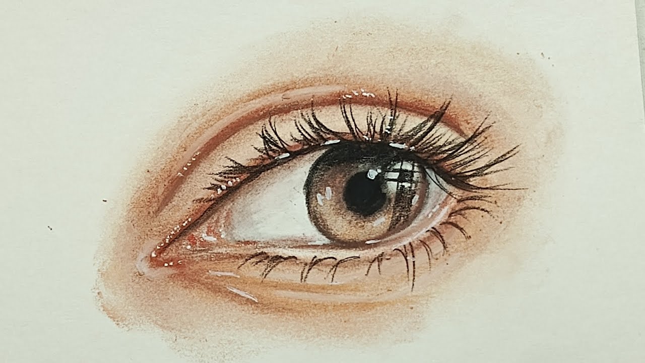 Easy realistic eye tutorial/ how to draw eye with soft pastels pencil ...