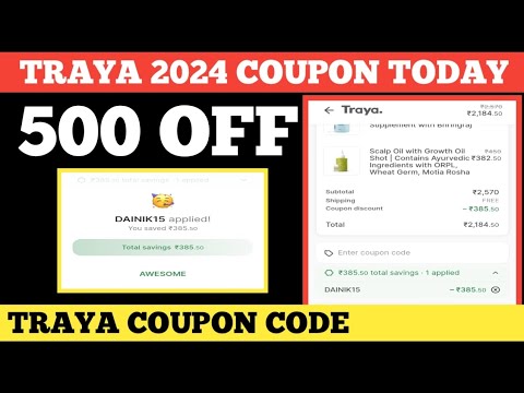traya 2024 coupon today || 500 off || traya coupon code 2024 - YouTube