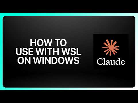 How To Use Claude Code With Wsl On Windows! Tutorial
