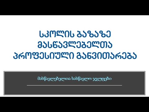 სკოლის ბაზაზე მასწავლებელთა პროფესიული განვითარება