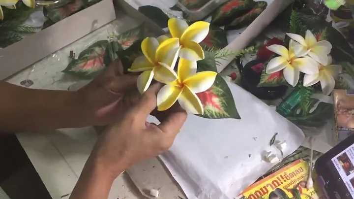 Plumeria frangipani foam flower hair clip design
