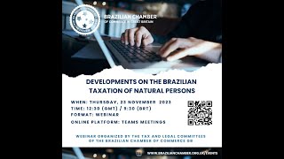 Webinar: Developments on the Brazilian taxation of natural persons.