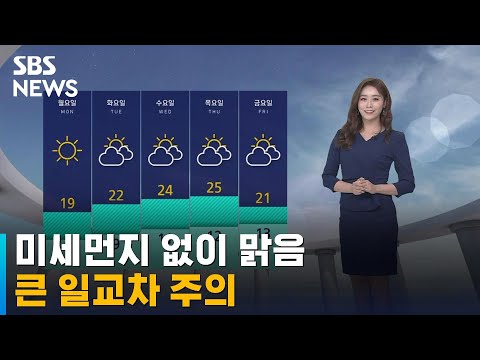 [날씨] 미세먼지 없이 맑음…큰 일교차 주의 / SBS