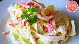 Cucumber & Crab Stick Salad - Салат из крабовых палочек с огурцами и яйцом Cucumber & Crab Stick Salad - Салат из крабовых палочек с огурцами и яйцом