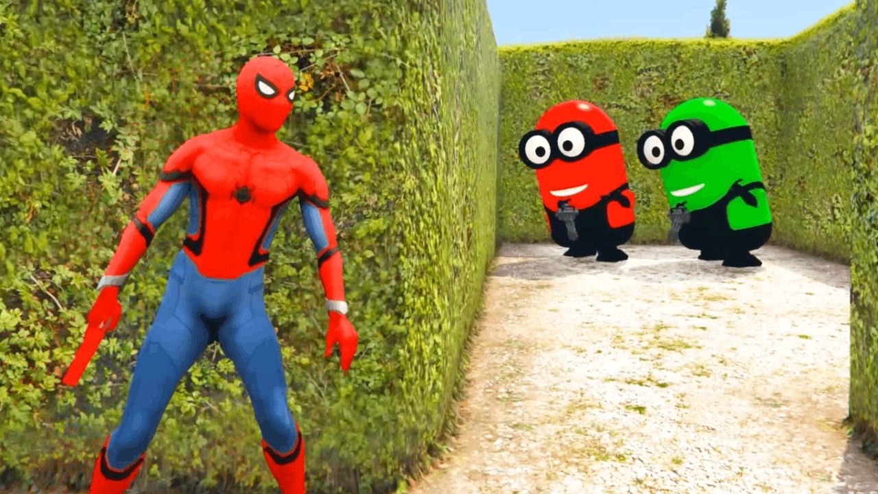 GTA 5 Funny Ragdoll Spiderman vs Blue Minion Epic Episode #08