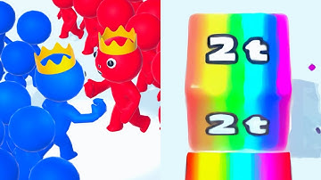 Ball Run 2048 VS Count Master💚🍏🥗📗Satisfying (ASMR) & Walkthrough Max Gameplay CC4654