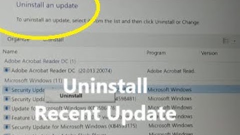 how to uninstall recent update in Windows 11, 10 Easy Way