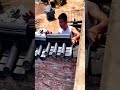 Installing antique one piece roof cap tiles with precision #machine #automobile