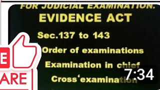 Evidence Act Sec.137 To Sec.143 Of Evidence Actcross Extion.