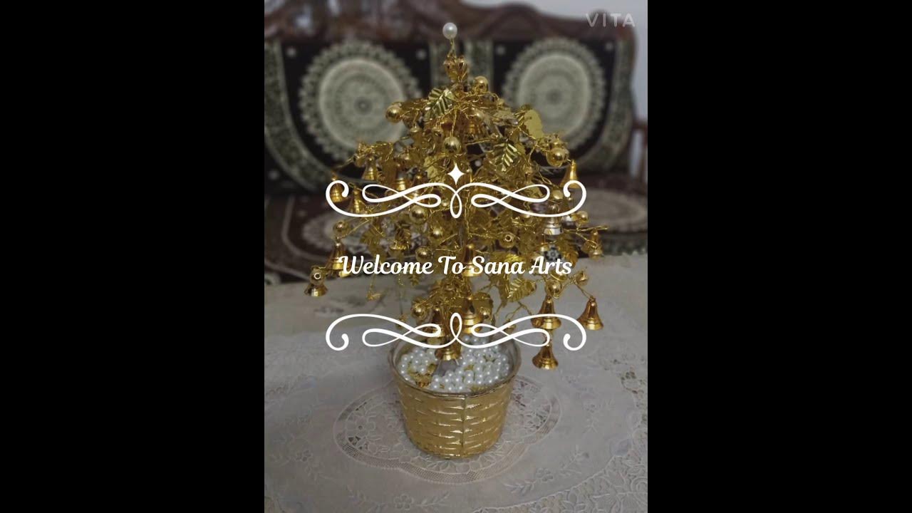 How To Make 💖Beautiful Golden Tree Easy For Beginner DIY Pearl