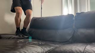 Couch Trampling With Dirty Shoes