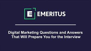 Digital Marketing Q&A for Interviews