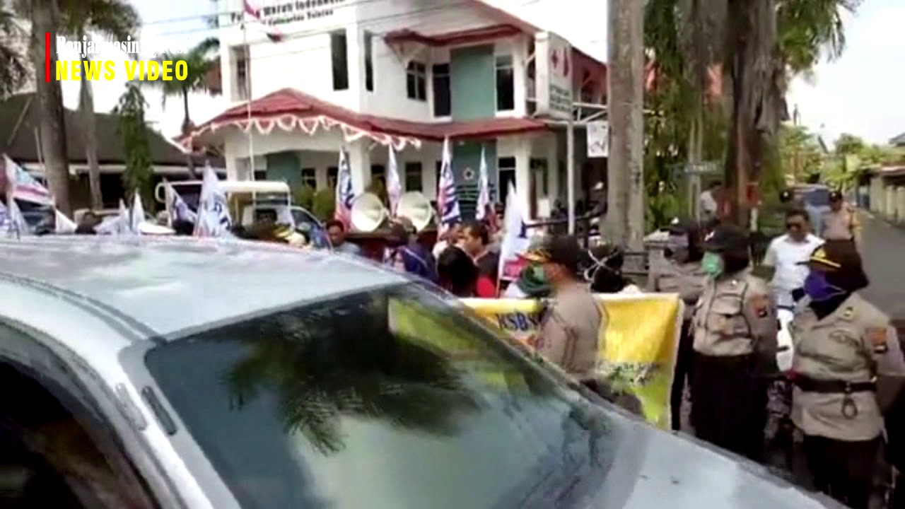 Demo Buruh Di Mapolda Kalsel, Ini Tuntutan Mereka