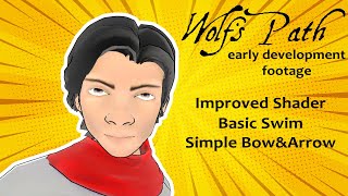 Unity - Wolfs Path Early Development Footage 2 Improved Shader, Basic Swim, Simple Bowarrow