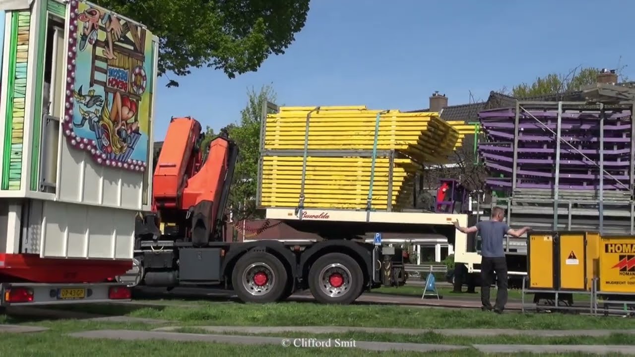 Kermis Haarlem 2022 Transport en opbouw Zaanenlaan Deel 4