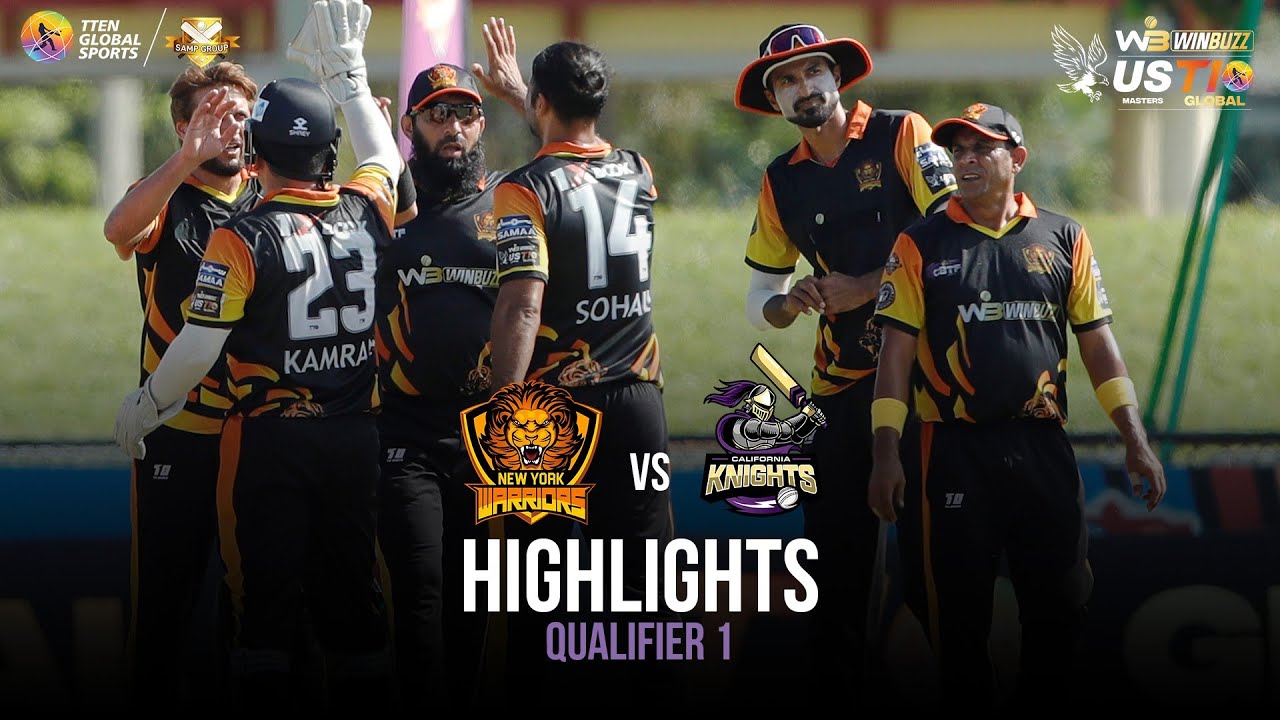 US Masters T10 2023, Qualifier 1 Highlights: New York Warriors vs California Knights |  Match 22