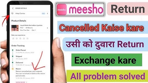 Return cancelled per your request you can re-initiate ? Meesho Problem solve kaise kare @ManojDey