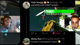 Reacting to FAZE SWAGG NUKE After Our Twitter Interaction (MODERN WARFARE 2)
