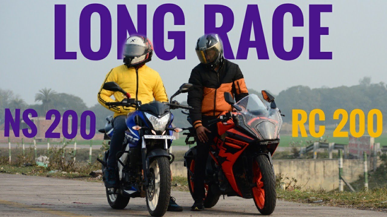 Pulsar Ns 200 bs6 vs KTM Rc 200 bs6 || Long race || Faired vs Naked sports || ft. 