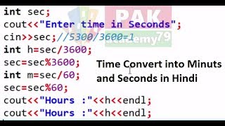 c++ Program to convert  time in Hindi | How to create c++ conversion program in Raptor