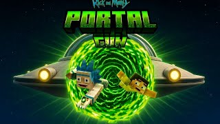  PORTAL GUN!!!!!!? MINECRAFT'S BEST PORTAL GUN MOD ✅| but with rick's space cruiser  screenshot 3