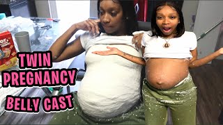 TWIN PREGNANCY BELLY CAST! *WE DID IT*