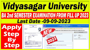 Vidyasagar University 2nd Semester Exam Form Fill Up 2023 | BA 2nd Semester Exam Form Fill Up 2023