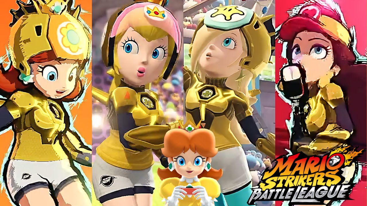 Mario Strikers Battle League Daisy Peach Rosalina and Pauline at Royal Castle CPU Hard Charms