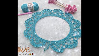 كروشيه كولة رقبه/ياقة/صدر دشداشه/فستان/جلابيه مميزة وسريعه للمبتدئين crochet collar