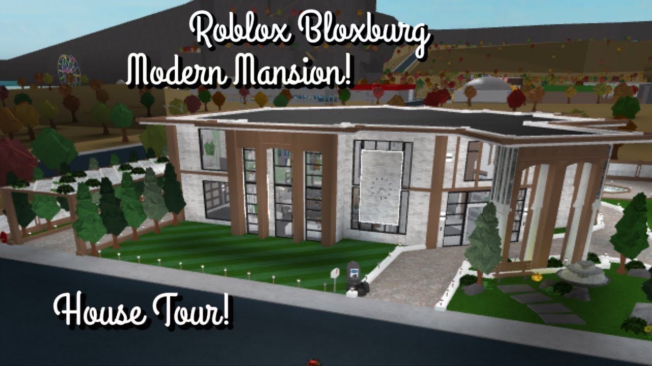 Roblox Bloxburg Modern Mansion House Tour Youtube - roblox modern house touring