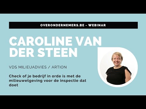 Webinar | Ben jij in orde met de milieuwetgeving? (Caroline Van der Steen)