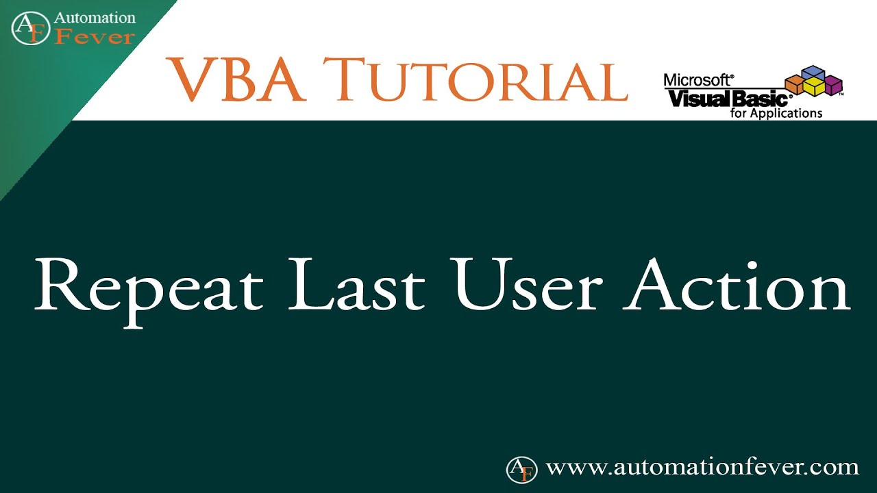 Repeat Last User Action in VBA | Excel VBA Tutorial in Hindi