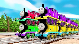 【踏切アニメ】あぶない電車 THOMAS FRIENDS RAINBOW COLORS Railroad Crossing Animation #train #12345