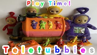 Let's Play With The Teletubbies Toys! Noo Noo Shape Sorter, Teddy's and The Tubby Custard Train!