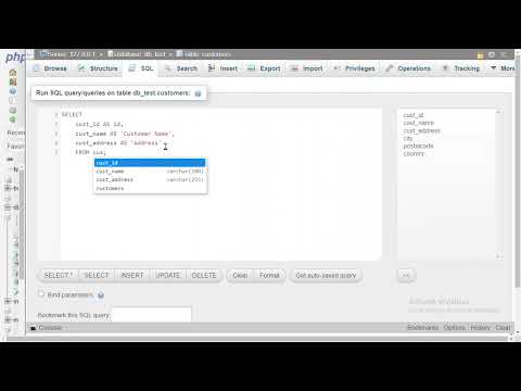 Column Alias MySQL phpMyAdmin