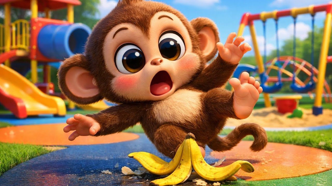 Silly Monkey Slips on a Banana! 🍌😂 | Funny Kids Cartoon | Tiny Tune Buddies