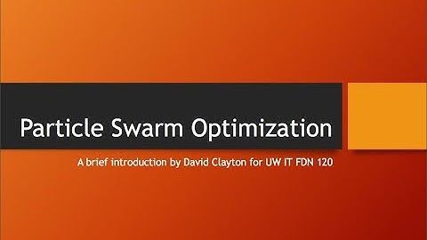 A Brief Introduction of Particle Swarm Optimization