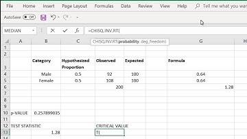 How to Calculate Chi Square Using Excel =CHISQ.TEST and =CHISQ.INV.RT